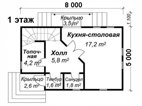 Проектирование дома - план 1 этажа